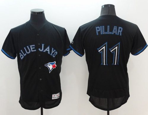 Blue Jays #11 Kevin Pillar Black Fashion Flexbase Authentic Collection Stitched MLB Jersey - Click Image to Close